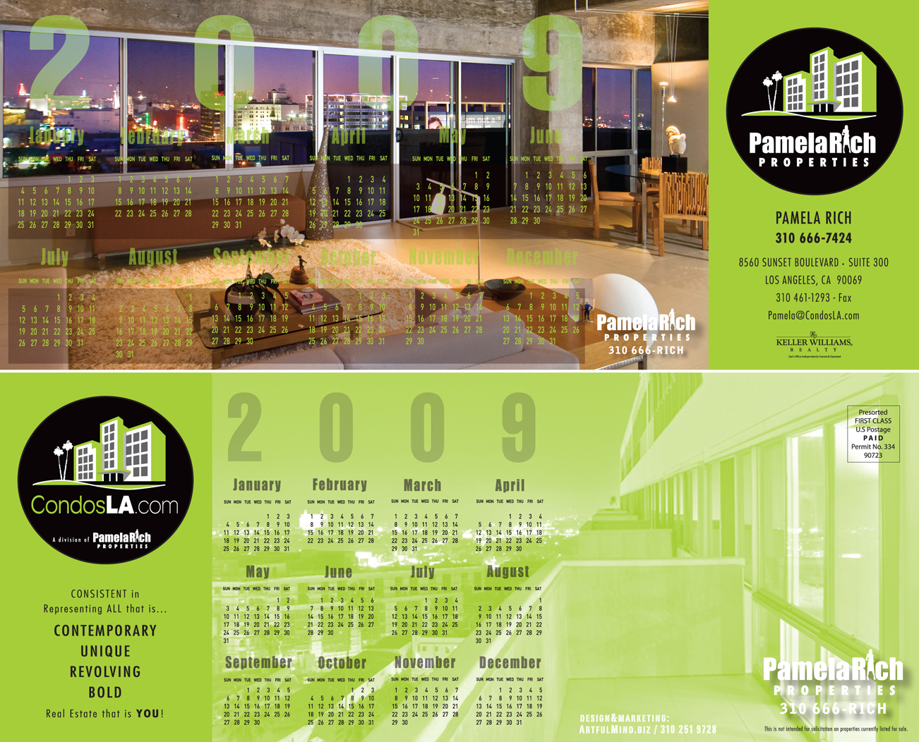 Calendar/Post Card combination