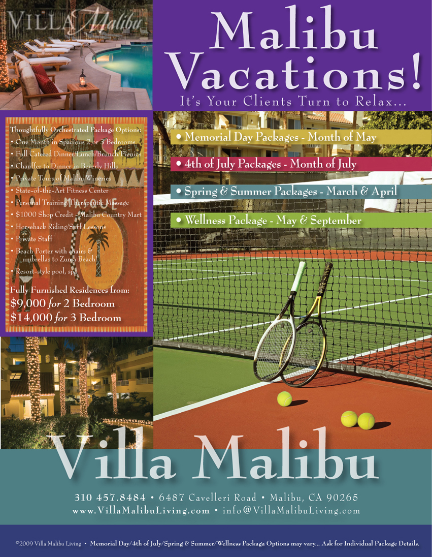 Villa Malibu online advertising